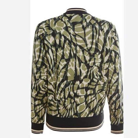 Liverpool Jeans Brand Women's Small NWT Zip Front Sweater Bomber Jacket Green - Picture 2 of 5